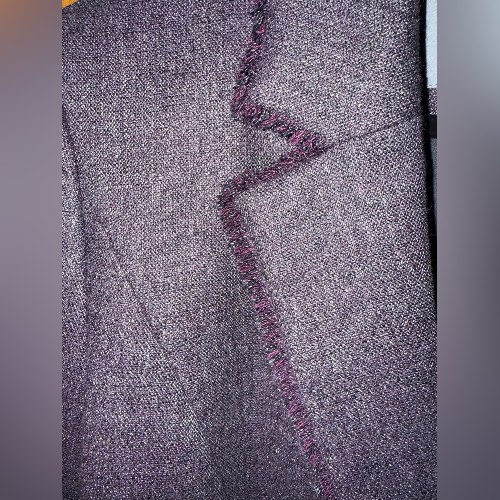 Grey/dark purple blazer with fake front pockets NWT 0P classiques entier - Picture 4 of 15